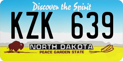 ND license plate KZK639