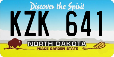 ND license plate KZK641