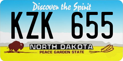 ND license plate KZK655