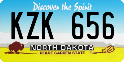 ND license plate KZK656