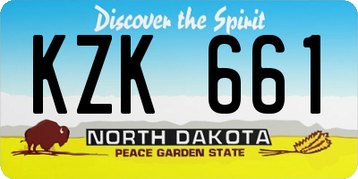 ND license plate KZK661