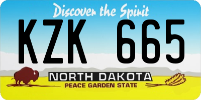 ND license plate KZK665