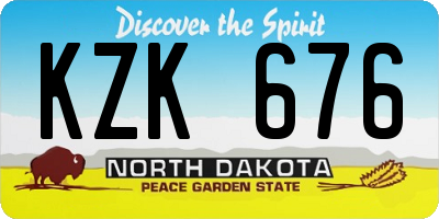 ND license plate KZK676