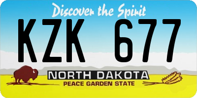 ND license plate KZK677