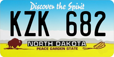ND license plate KZK682