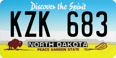 ND license plate KZK683