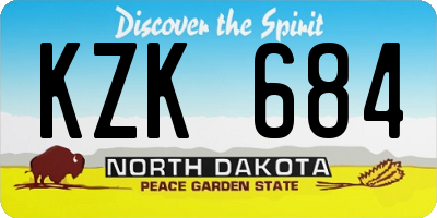 ND license plate KZK684