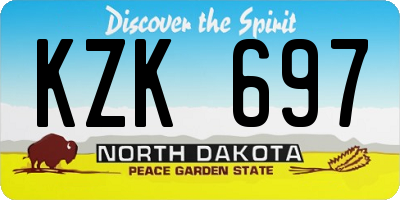 ND license plate KZK697
