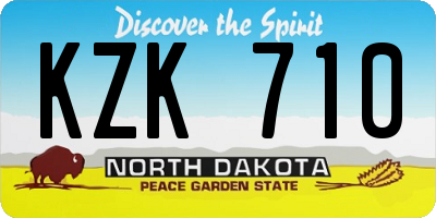 ND license plate KZK710