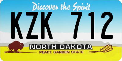 ND license plate KZK712