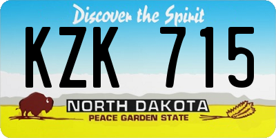 ND license plate KZK715