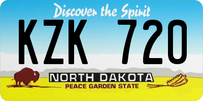 ND license plate KZK720