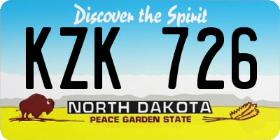 ND license plate KZK726