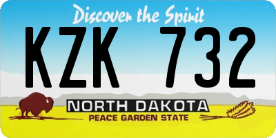 ND license plate KZK732