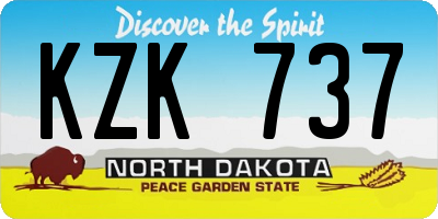 ND license plate KZK737