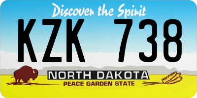ND license plate KZK738