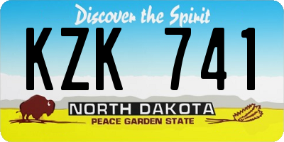 ND license plate KZK741