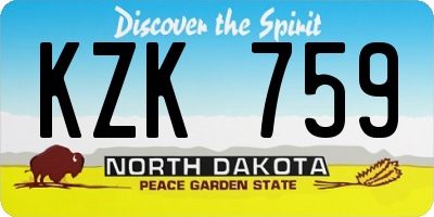 ND license plate KZK759