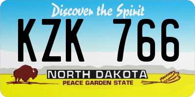 ND license plate KZK766