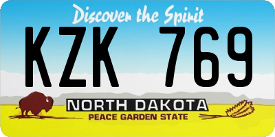 ND license plate KZK769