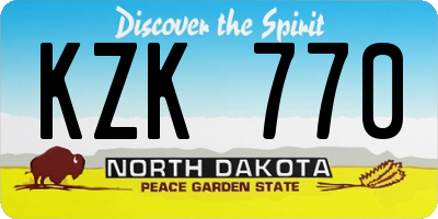 ND license plate KZK770