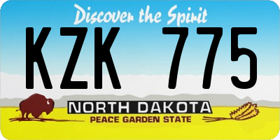 ND license plate KZK775