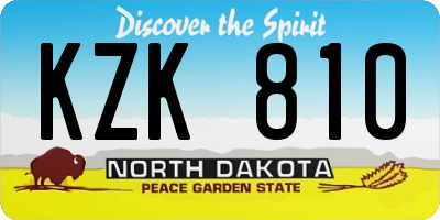 ND license plate KZK810