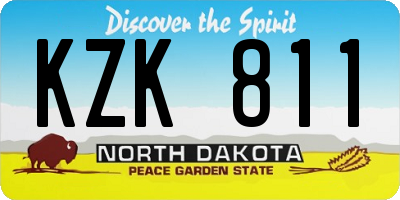 ND license plate KZK811