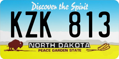 ND license plate KZK813