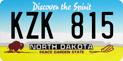 ND license plate KZK815