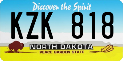 ND license plate KZK818