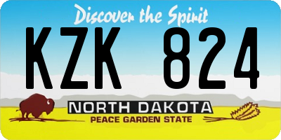 ND license plate KZK824