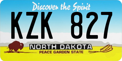 ND license plate KZK827