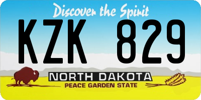 ND license plate KZK829