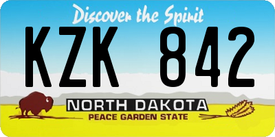 ND license plate KZK842