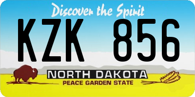ND license plate KZK856