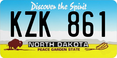 ND license plate KZK861