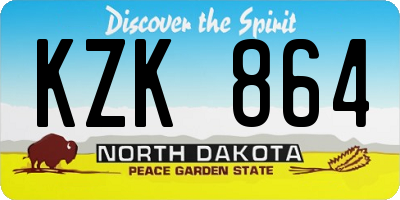 ND license plate KZK864