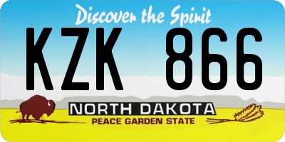 ND license plate KZK866