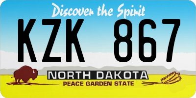 ND license plate KZK867