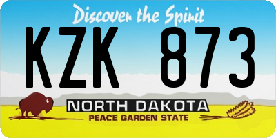 ND license plate KZK873
