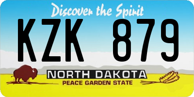 ND license plate KZK879