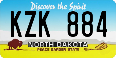 ND license plate KZK884