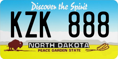 ND license plate KZK888