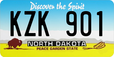 ND license plate KZK901
