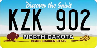ND license plate KZK902