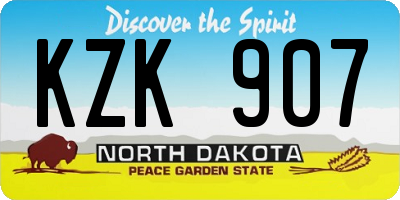 ND license plate KZK907
