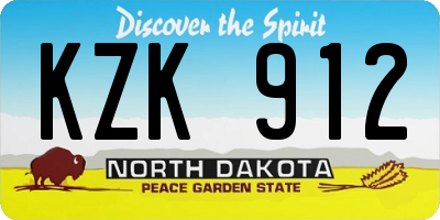 ND license plate KZK912
