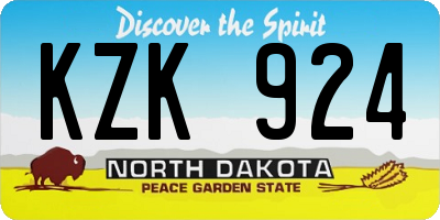 ND license plate KZK924