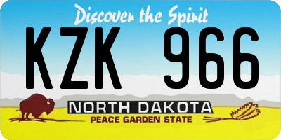 ND license plate KZK966